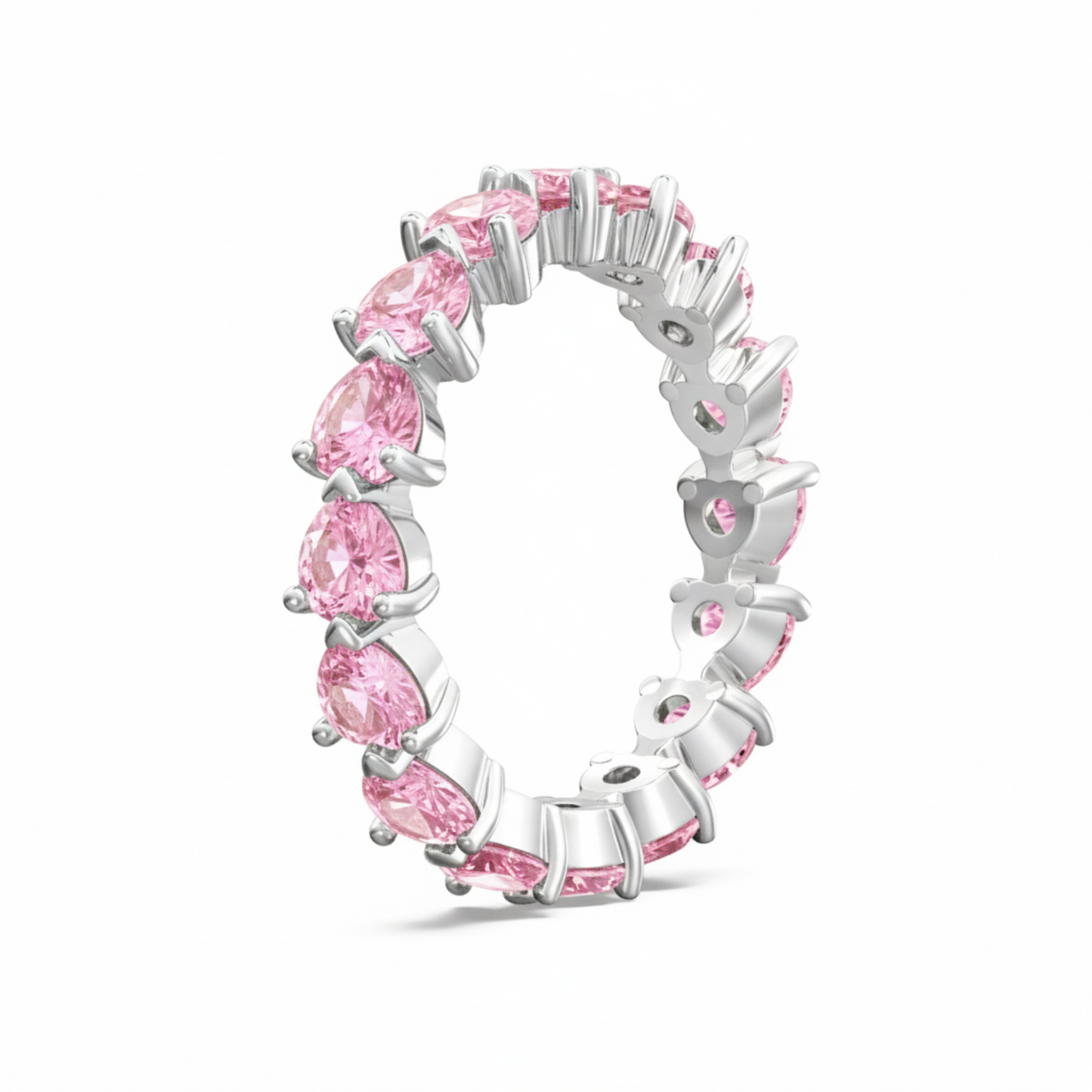 Anillo Elegante en Plateado y Rosado