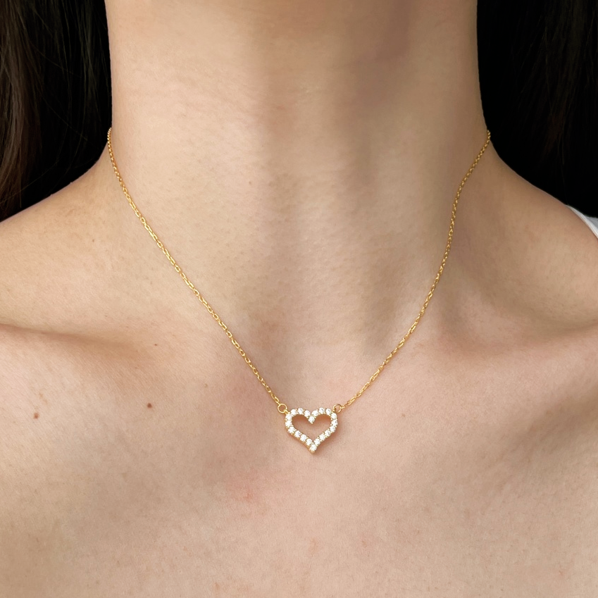 Collar Corazón Eterno en Plateado y Dorado