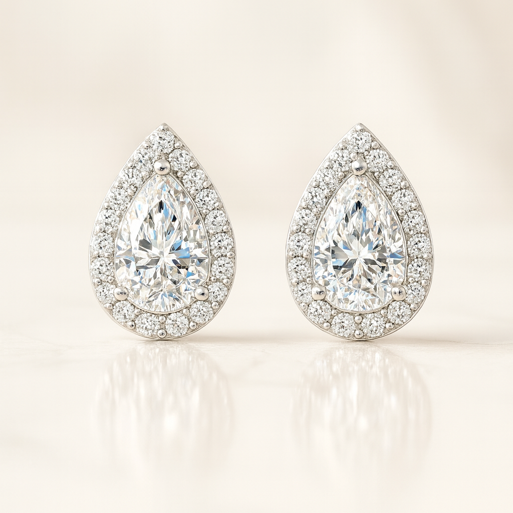 Aros Gota de Cristal - Plata 925