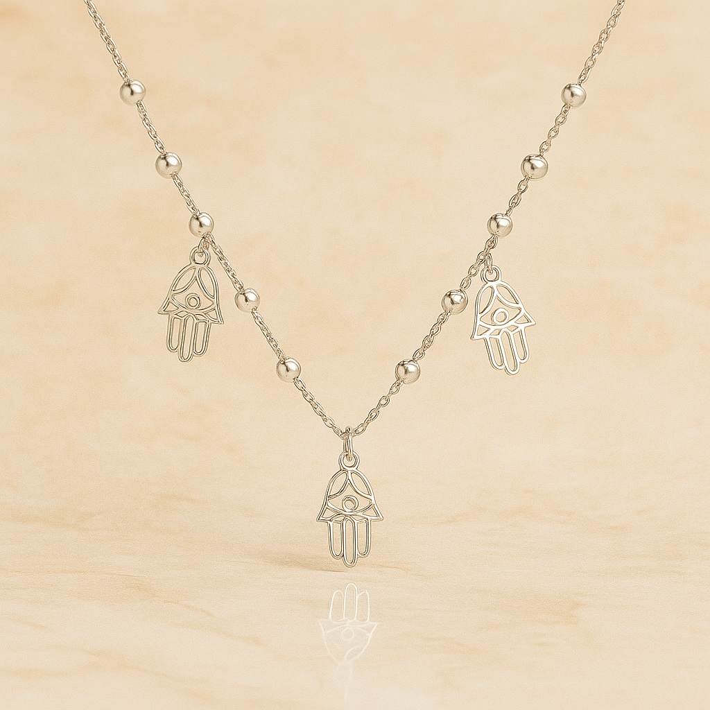 Collar Hamsa en Plateado y Dorado