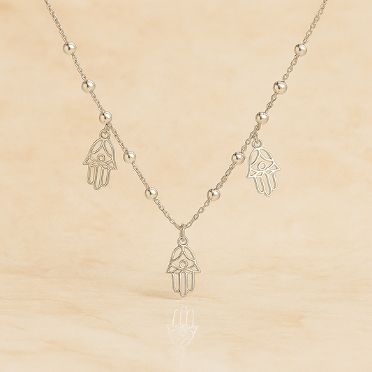 Collar Hamsa en Plateado y Dorado