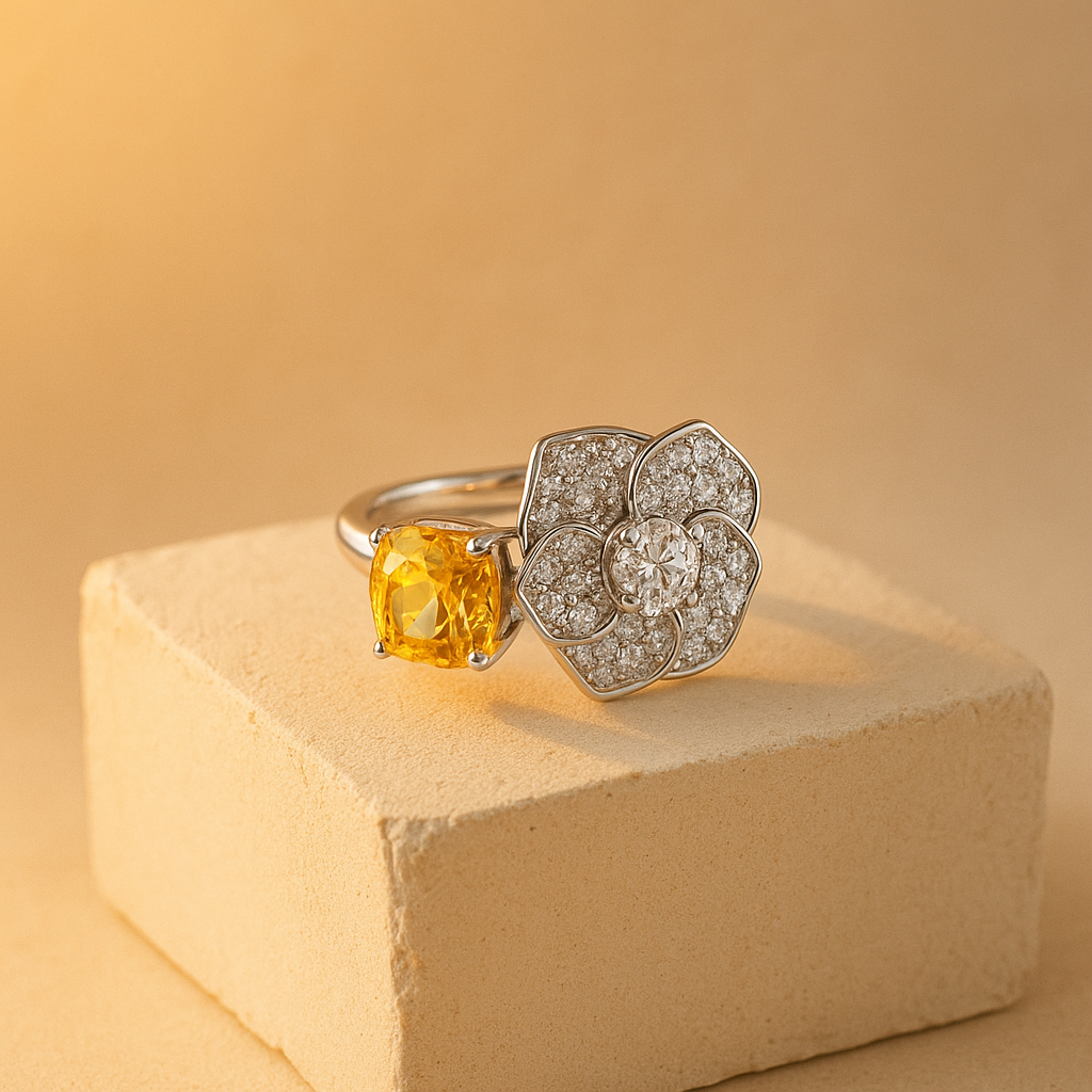 Anillo Flor de Circonitas - Plata 925