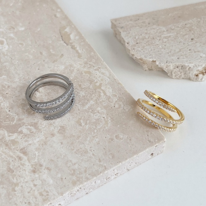 Anillo Helix en Plateado y Dorado - Plata 925