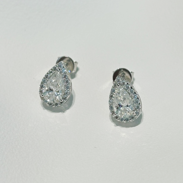 Aros Gota de Cristal - Plata 925